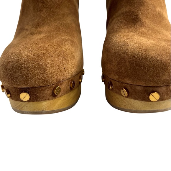 Veronica Beard Decker Suede Clog Boots Hazelwood Size 6 NEW - Picture 15 of 15